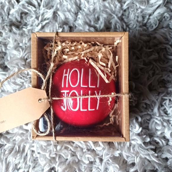 Rae Dunn Holly Jolly Christmas Ornament